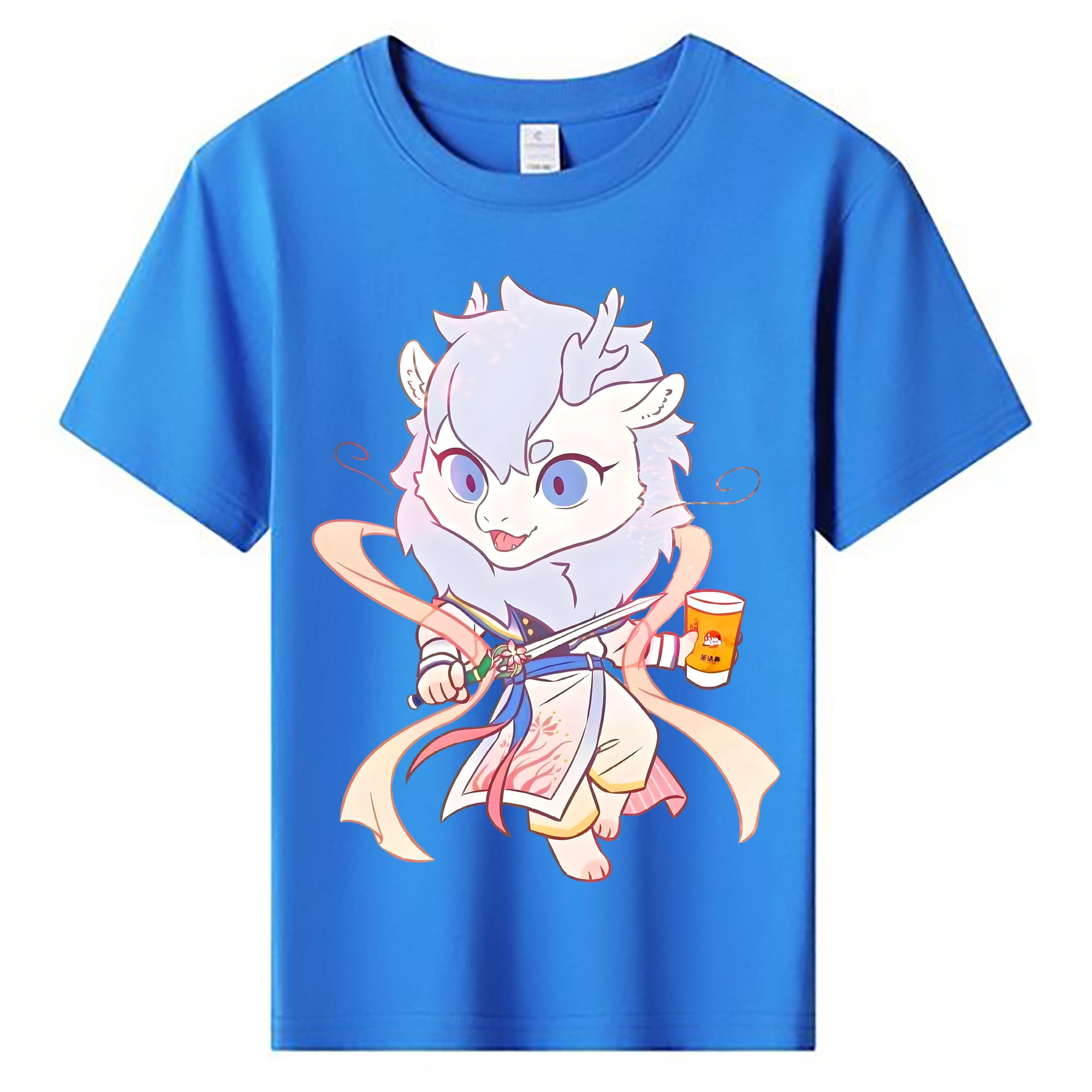 （画像用） Ne Zha 2 ナタ 魔童の大暴れ 綿100％キッズTシャツ（フロントプリント）